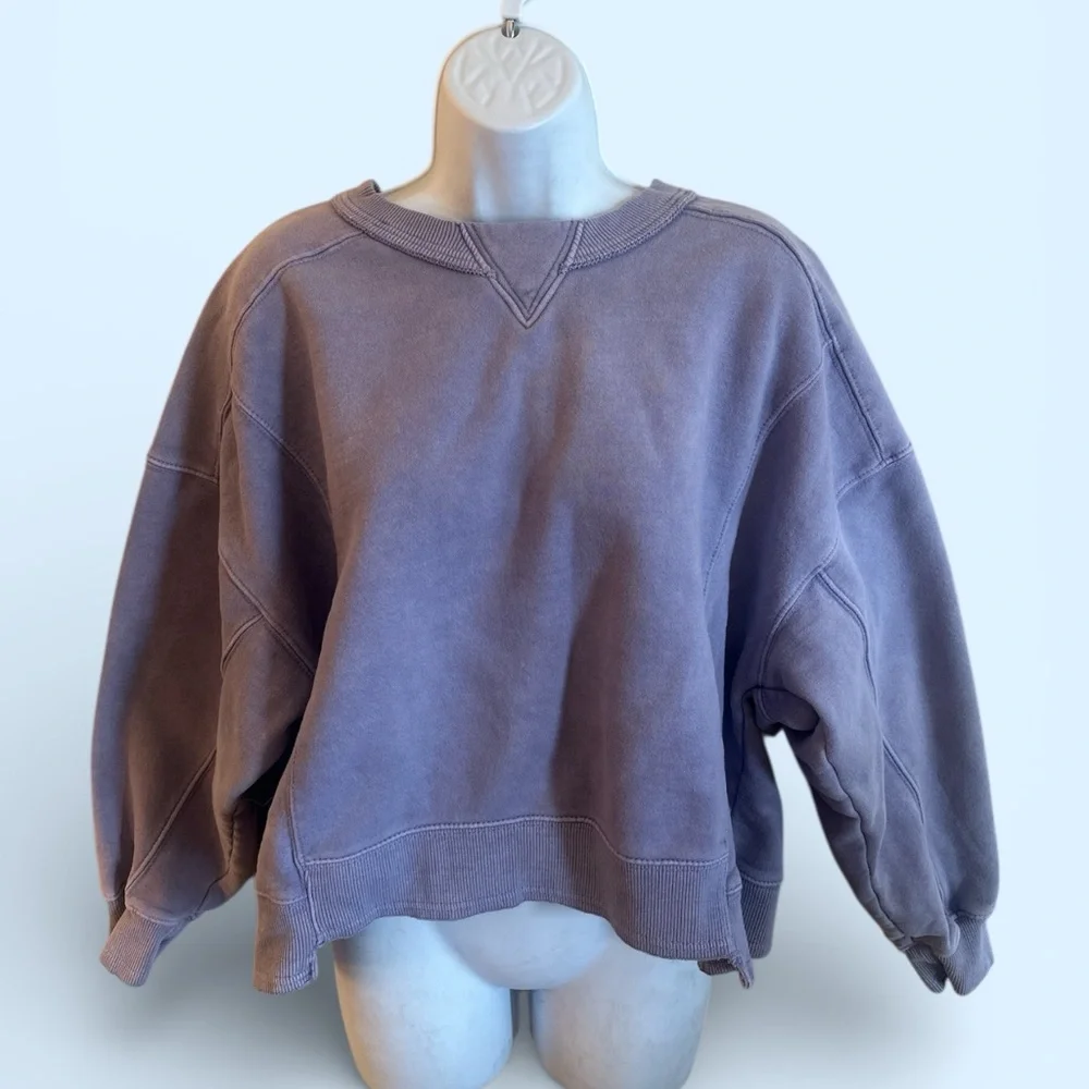 FP Movement Pullover Sweatshirt Size Large Purple Relaxed Fit Crew Neckline - Picture 4 of 15